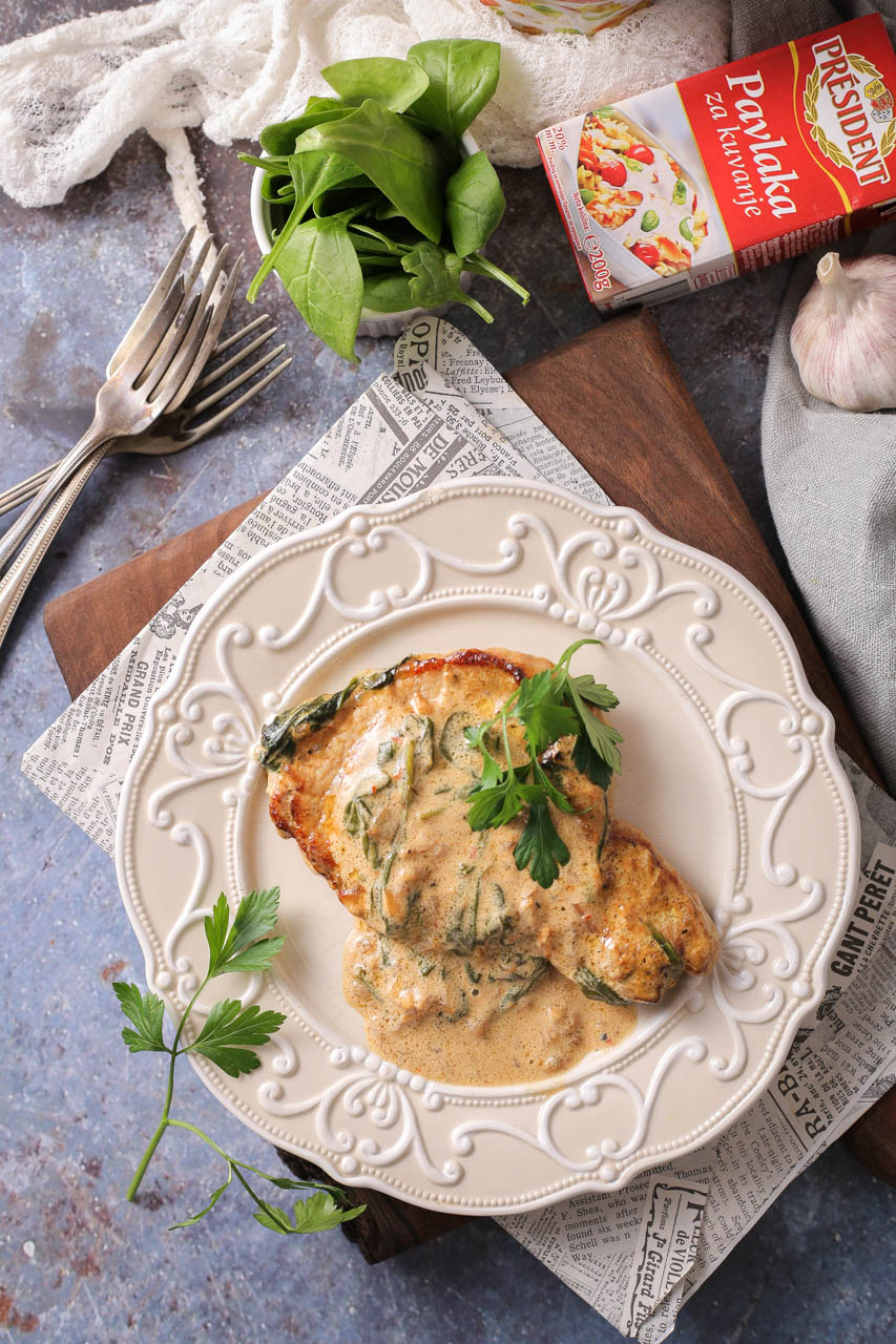 kremaste šnicle sa spanaćem